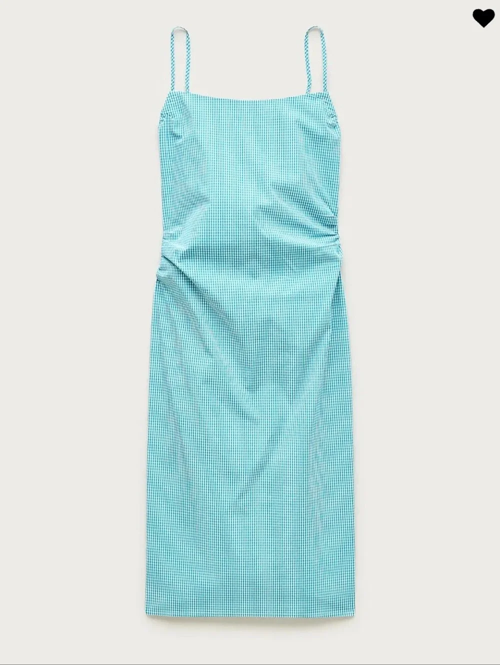 J.Crew Turquoise Gingham Stretch Cotton Poplin Slip Summer Dress NwT